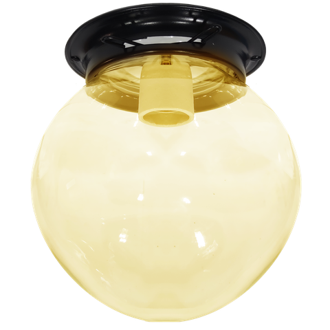 Plafon Colonial Chapa Preto Globo Ambar 10x20 Retrô