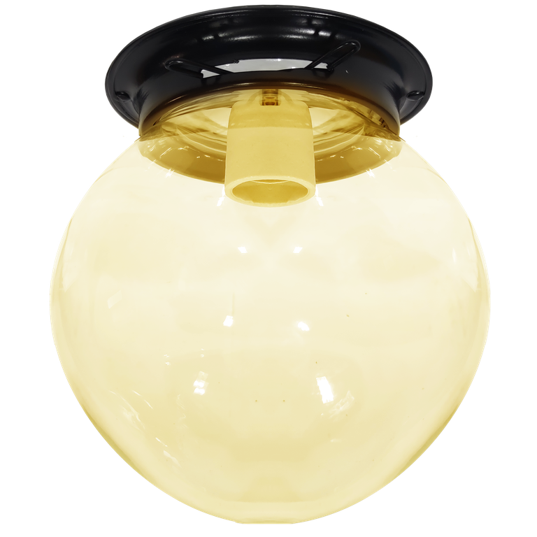 Plafon Colonial Chapa Preto Globo Ambar 10x20 Retrô