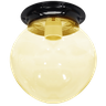 Plafon Colonial Chapa Preto Globo Ambar 10x20 Retrô - 1