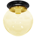 Ver imagem 1 de Plafon Colonial Chapa Preto Globo Ambar 10x20 Retrô