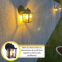 5 Luminária Arandela Externa Vintage Colonial Preta Alz17 - 4