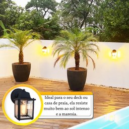 5 Luminária Arandela Externa Vintage Colonial Preta Alz17 - 6