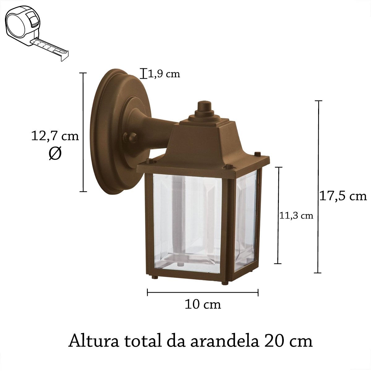 Luminária Arandela Externo Colonial Plastico Marrom Alz18 - 5