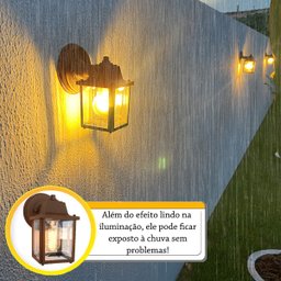 Luminária Arandela Externo Colonial Plastico Marrom Alz18 - 4