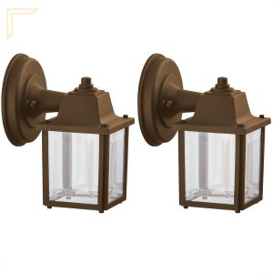 2 Un Luminária Arandela Externa Vintage Colonial Marrom Alz18
