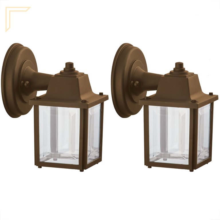 2 Un Luminária Arandela Externa Vintage Colonial Marrom Alz18