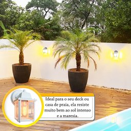 3 Un Luminária Arandela Externo Colonial Plastico Branco Alz19 - 6