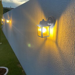 3 Un Luminária Arandela Externo Colonial Plastico Branco Alz19 - 7