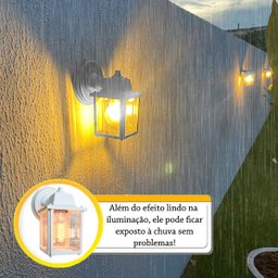 3 Un Luminária Arandela Externo Colonial Plastico Branco Alz19 - 4