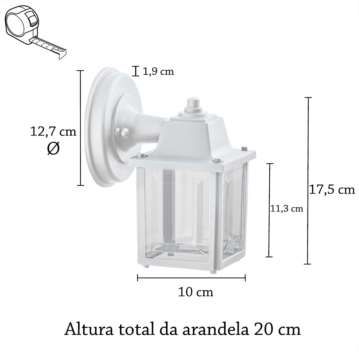 3 Un Luminária Arandela Externo Colonial Plastico Branco Alz19 - 5