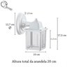 3 Un Luminária Arandela Externo Colonial Plastico Branco Alz19 - 5