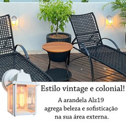 3 Un Luminária Arandela Externo Colonial Plastico Branco Alz19 - 2