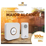 Campainha Residencial Wireless Sem Fio Comfort Door a Pilha Longo Alcance 100 Metros Branco - 8