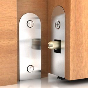 Veda Porta Automático Pino Interno Protetor Alumínio 82cm