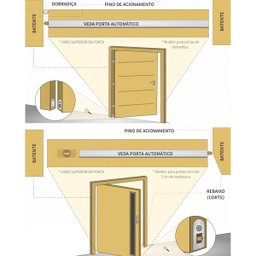 Veda Porta Automático Pino Interno Protetor Alumínio 82cm - 4