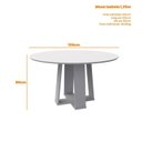 Ver imagem 3 de Conjunto Sala de Jantar Mesa Tampo Redondo Vidro/MDF Isabela 135cm com 6 Cadeiras Amanda Marrom/Ypê/Off White