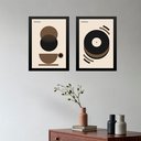Ver imagem 2 de Kit 2 Quadros Bauhaus Café Disco - Marrom 24x18cm - com Vidro:moldura Preta