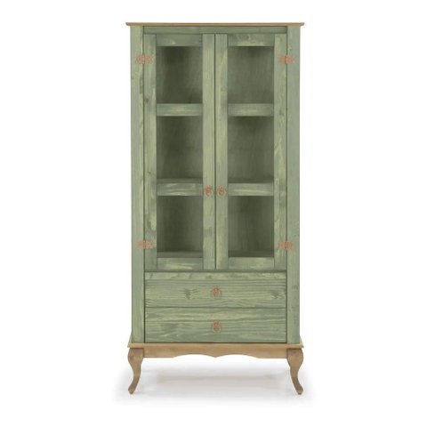 Cristaleira 2 Portas 2 Gavetas Cor:verde