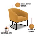 Ver imagem 3 de Poltrona para Sala Industrial Preto Kit 2 Stella Bouclê Mostarda D03 - D'Rossi