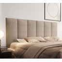 Ver imagem 2 de Cabeceira Casal Estofada Lisa em Suede 1,40m - Bege - DV Tapeçaria Cabeceiras D&V Tapeçaria Cabeceir
