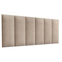 Ver imagem 1 de Cabeceira Casal Estofada Lisa em Suede 1,40m - Bege - DV Tapeçaria Cabeceiras D&V Tapeçaria Cabeceir