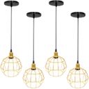 Ver imagem 1 de 4 Pendentes Aramado Globo Luminária Lustre Luxo Teto Retrô Vintage Dourado Agp Ilumini Industrial