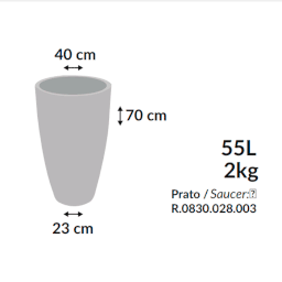 Vaso de Polietileno Redondo ALTO VERONA tam 40 x 70 cm Vasart cor Rusty - 2