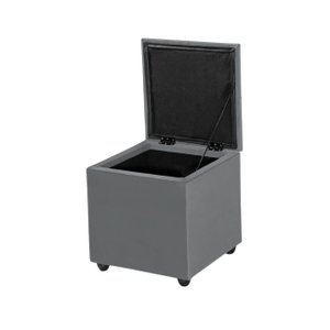 Baú Banqueta Texas 40x40 P/ Organização em Veludo Costurado