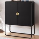 Ver imagem 7 de Balcao Buffet Organico 2 Portas 90 Cm 28065 Nero Preto Artesano