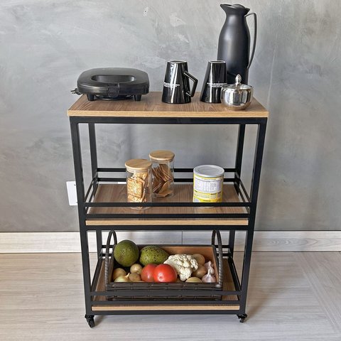 Fruteira Vertical de Chão Multiuso Ferro e Mdf