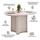 Ver imagem 4 de Mesa de Jantar 6 Lugares Orgânica Tampo com Vidro 136cm Lavie D05 Off White - Lyam Decor