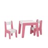 Conjunto de Mesa Infantil com 2 Cadeiras Diana - Branco / Rosa - 1