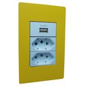 Ver imagem 1 de Conjunto 4x2 Linha Infiniti MarGirius 4x2" 1 Tomada 2P+T 10 A + 1 tomada 20 A + 1 tomada USB 1A