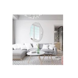 Espelho Grande Organico Lapidado Decorativo Sala Hall Parede 70x50 Cm Moderno C/ Suporte - 4