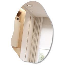 Espelho Grande Organico Lapidado Decorativo Sala Hall Parede 70x50 Cm Moderno C/ Suporte - 3