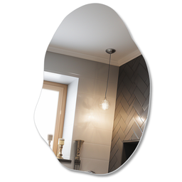 Espelho Grande Organico Lapidado Decorativo Sala Hall Parede 70x50 Cm Moderno C/ Suporte - 2