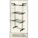 Ver imagem 2 de Varal de Chão 3 Andares Aço Inox Móvel e Dobravel - Prateado