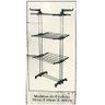 Varal de Chão 3 Andares Aço Inox Móvel e Dobravel - Prateado - 2