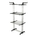 Ver imagem 1 de Varal de Chão 3 Andares Aço Inox Móvel e Dobravel - Prateado