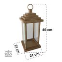 Ver imagem 2 de Lanterna de Chão Artesanal Branca Media Decorativa Libertas Rosas Lanterna Rustica Dourado