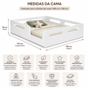 Ver imagem 5 de Cama Infantil Montessori Casal Baixa com Grade MDF Branca Segura