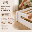 Ver imagem 3 de Cama Infantil Montessori Casal Baixa com Grade MDF Branca Segura