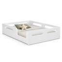 Ver imagem 4 de Cama Infantil Montessori Casal Baixa com Grade MDF Branca Segura
