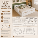 Ver imagem 2 de Cama Infantil Montessori Casal Baixa com Grade MDF Branca Segura