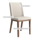 Ver imagem 2 de Conjunto de 2 Cadeiras de Madeira Maciça Estofada Kalina - Natural C/ Linho Off White