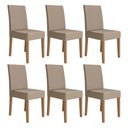 Ver imagem 1 de Kit 6 Cadeiras de Jantar Josi MDF Suede Bege Pallazio