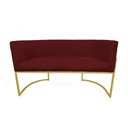 Ver imagem 2 de Kit Namoradeira + 2 Poltronas Decorativa Luana Suede Marsala Base Dourarada Ms Decor
