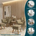 Ver imagem 3 de Kit 2 Poltronas Decorativa e 2 Puffs para Sala Recepção Manicure Consultório Quarto Tecido Suede