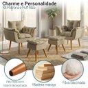 Ver imagem 2 de Kit 2 Poltronas Decorativa e 2 Puffs para Sala Recepção Manicure Consultório Quarto Tecido Suede