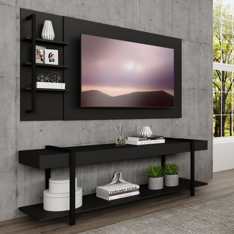 Rack Painel Tv 50 Polegadas Ohio Carraro Preto